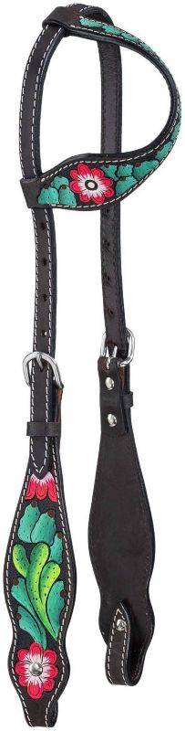 Tough1 Cactus/Pink Flower Single Ear Headstall