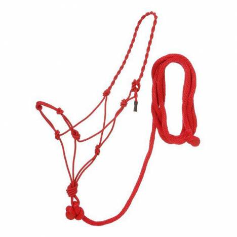 Tough1 Poly Rope Halter with Knots & 14ft Lead
