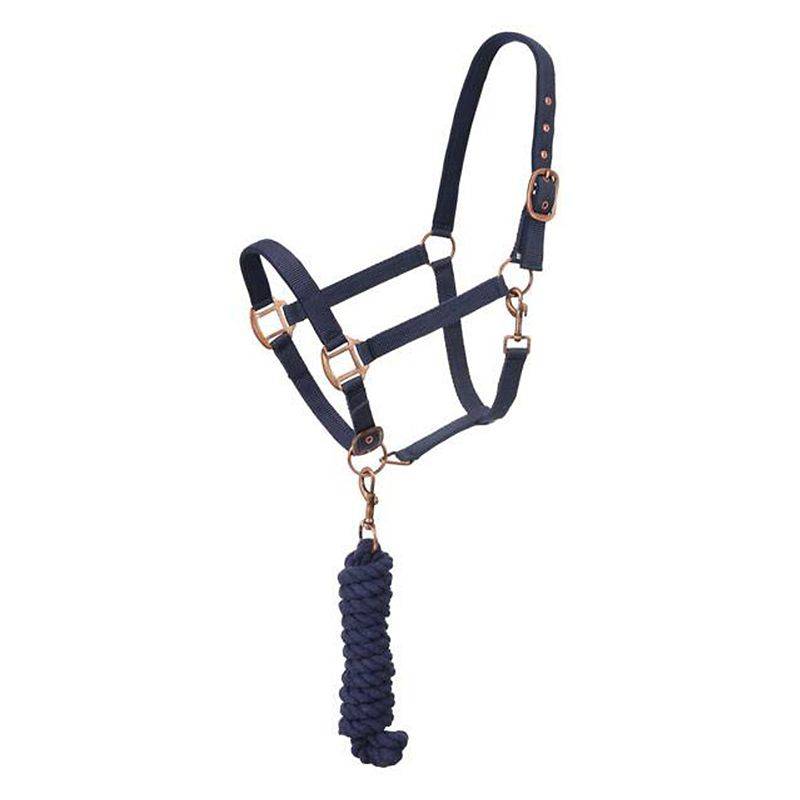 Tough1 Neoprene Padded Halter with  Antique Hardware Lead Set