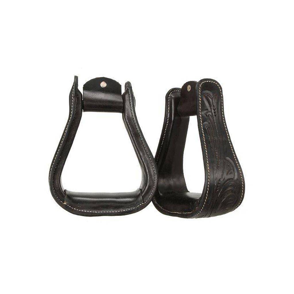 Royal King Embossed Leather Stirrups