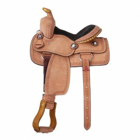 King Series Cowboy With Barbwire Tooling Youth Saddle Package