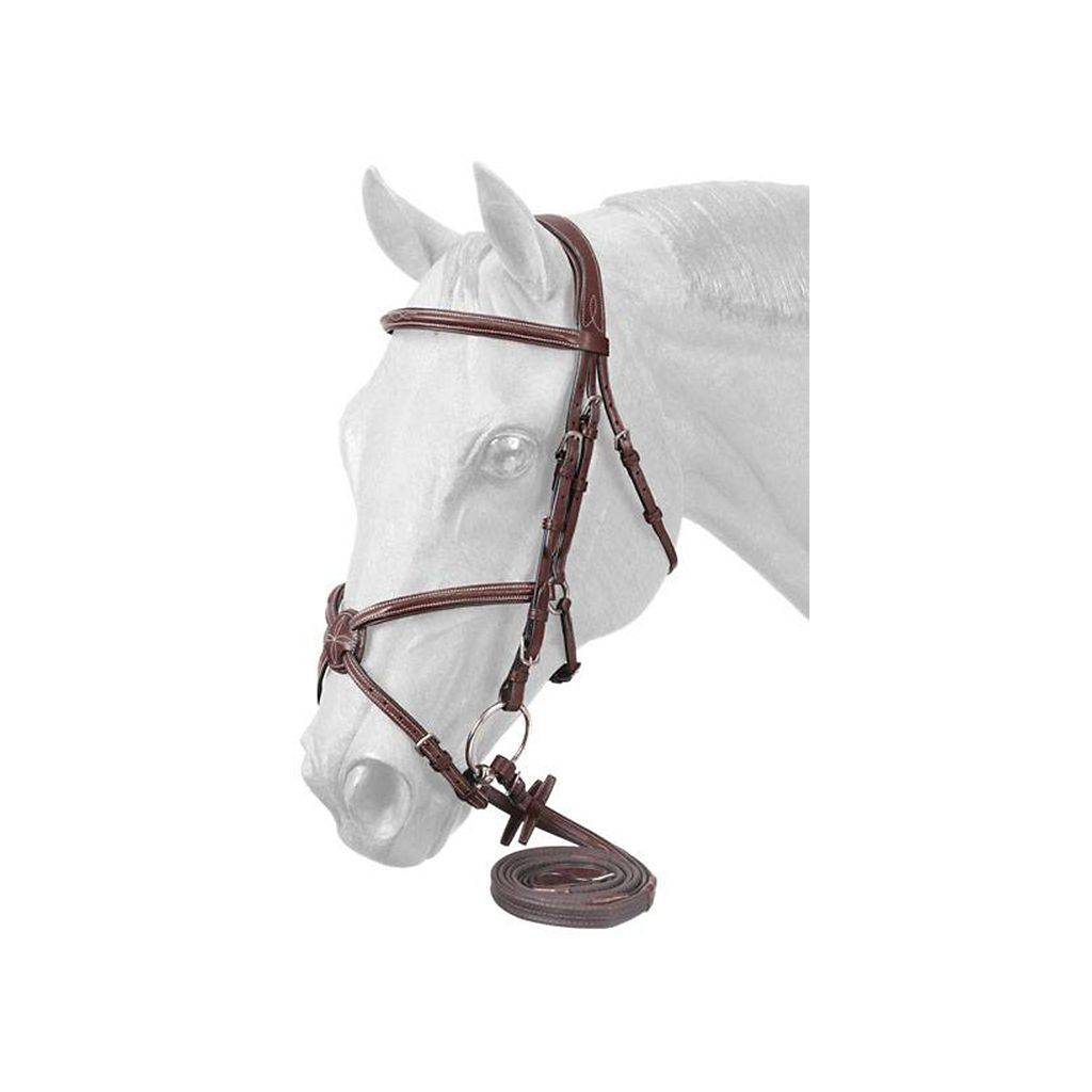 EquiRoyal Premium Padded Fancy Stitched Raised Figure Eight English Bridle