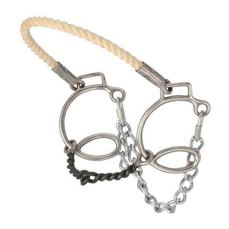 Kelly Silver Star 6" Cheek Twisted Sweet Iron Snaffle with Rope Nose