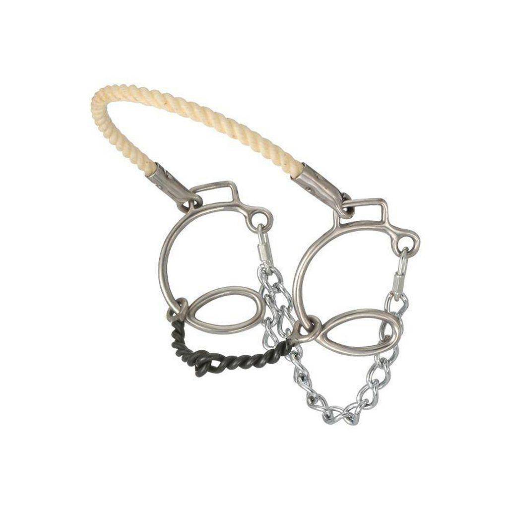 Kelly Silver Star 6" Cheek Twisted Sweet Iron Snaffle with Rope Nose