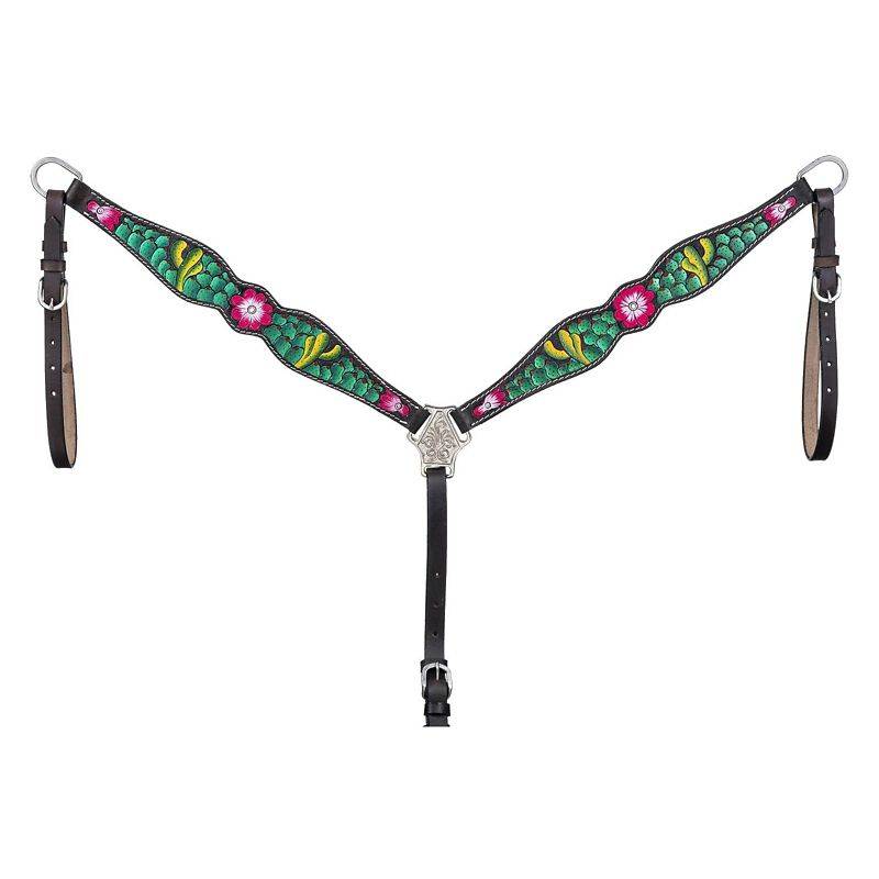 Tough1 Cactus/Pink Flower Breast Collar