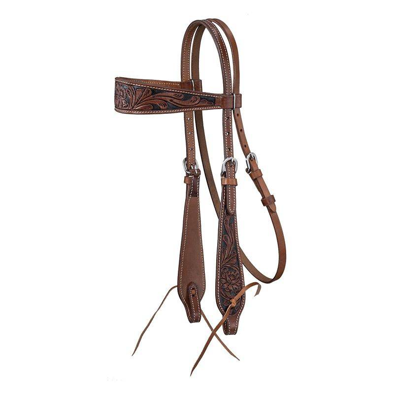 Tough1 Browbrand Floral Tooled Headstall