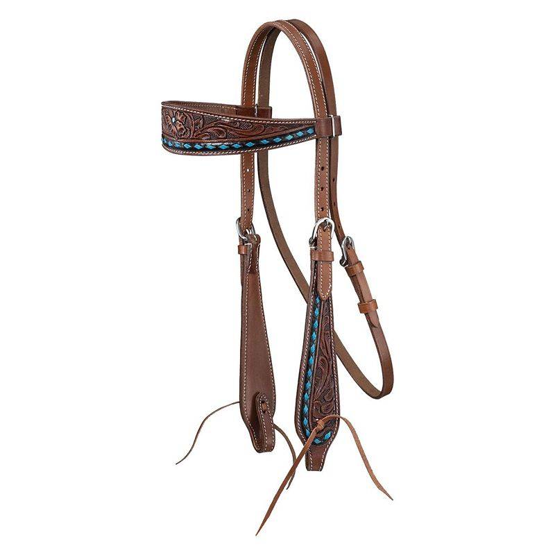 Tough1 Turquoise Buckstitch Browband Headstall