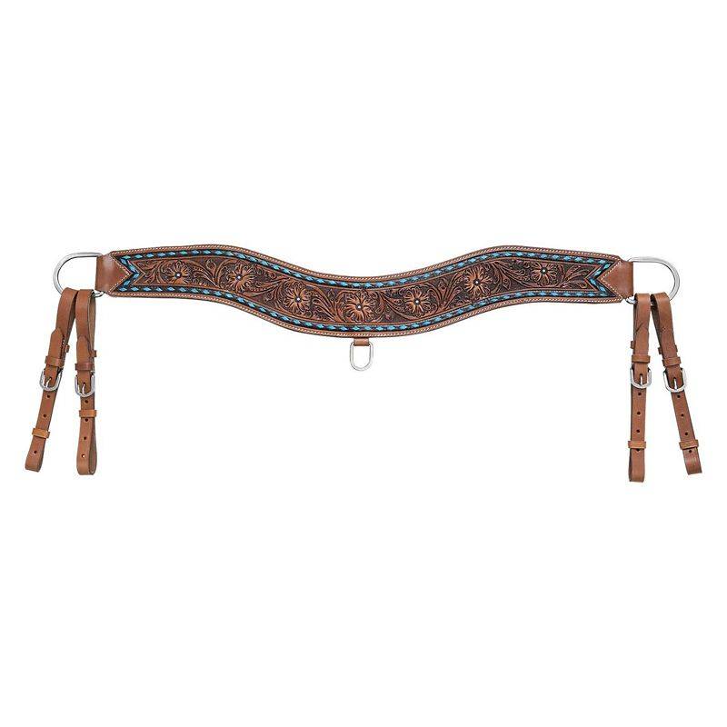 Tough1 Turquoise Buckstitch Tripping Breast Collar
