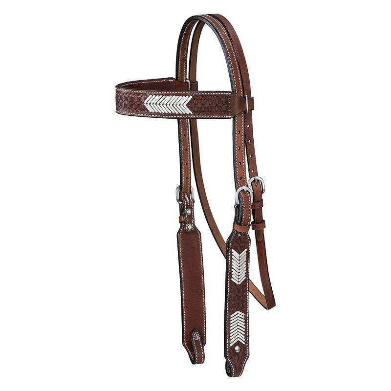 Tough1 Vaquero Browband Rawhide Basket Headstall