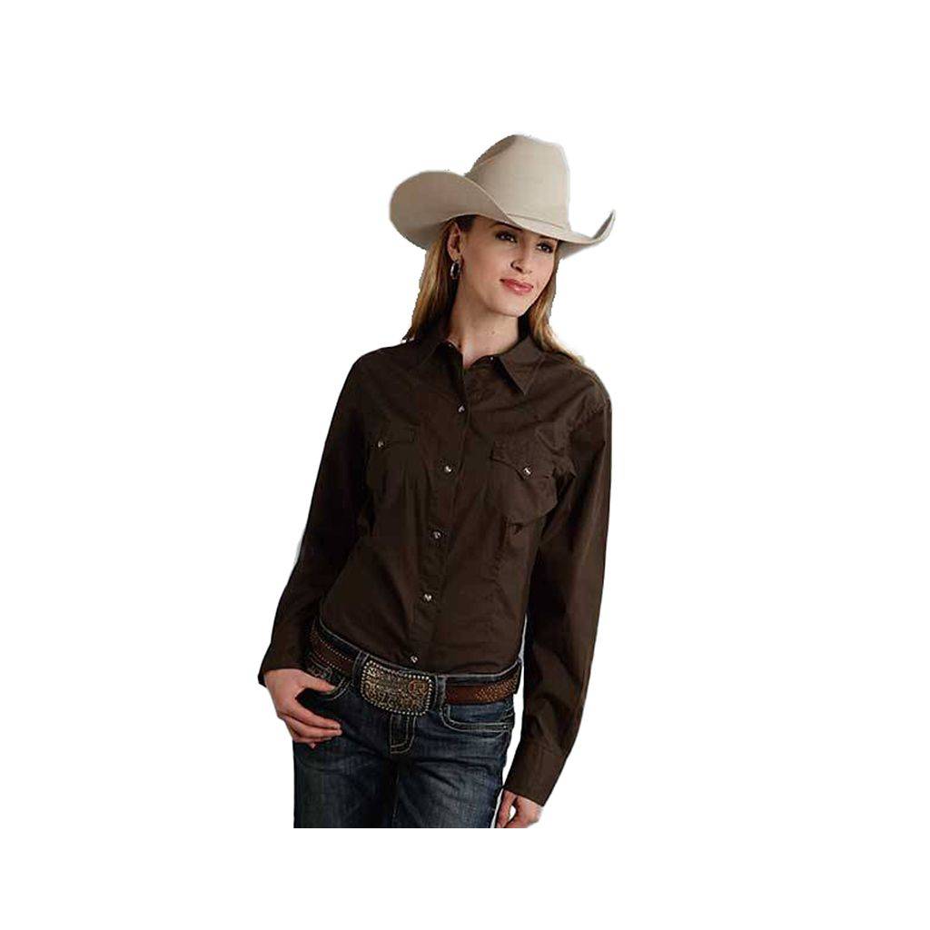 Roper Ladies Poplin Western Shirt - Red