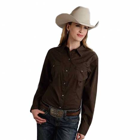 Roper Ladies Poplin Western Shirt - Red