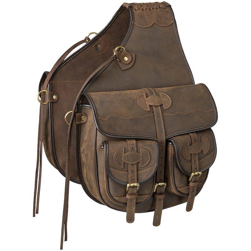 Tough1 Oiled Leather Saddle Bag