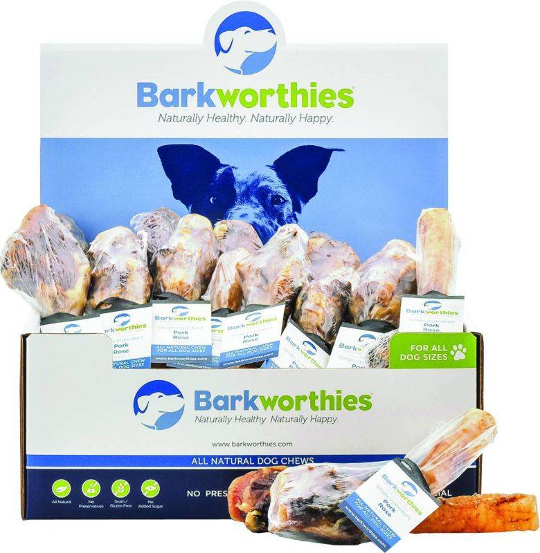 Barkworthies All Natural Pork Rose Dog Chew