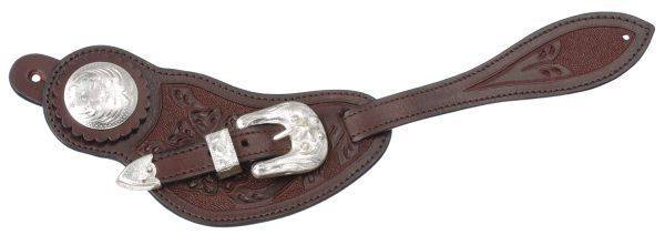 Tough1 Royal King Floral Spur Strap Silver Buckle Set