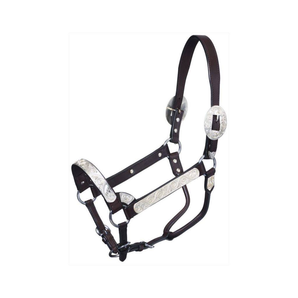Tough1 Premium Bright Cut Edge Silver with Silver Scroll Show Halter