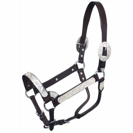 Tough1 Premium Bright Cut Edge Silver with Silver Scroll Show Halter