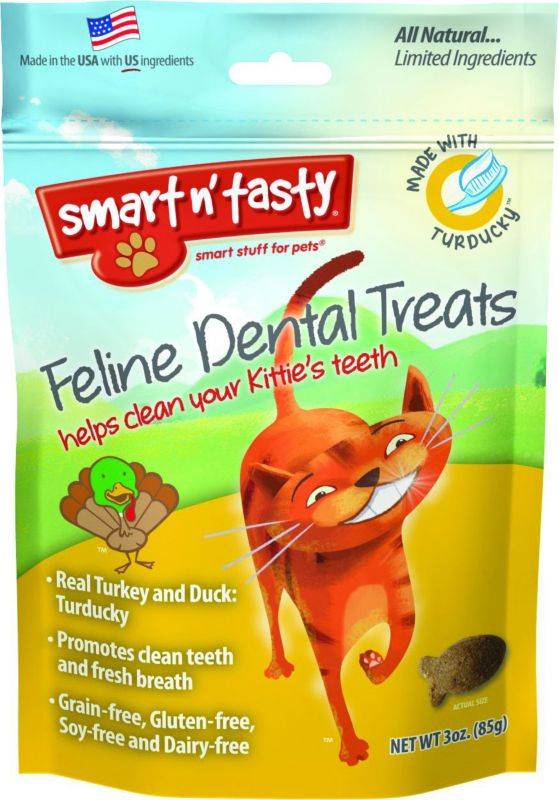 Smart 'N Tasty Feline Dental Grain Free Treats - Turkey/Duck