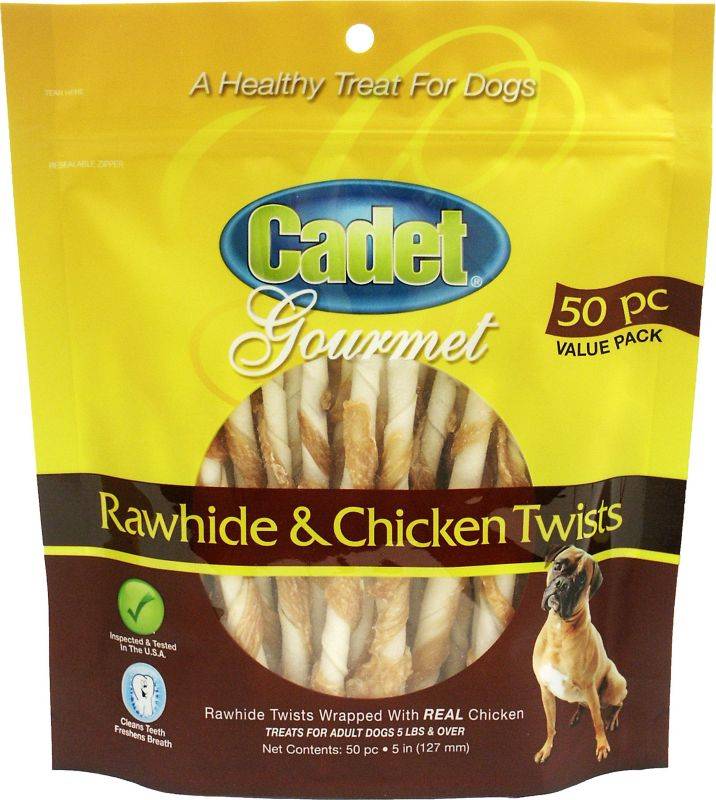 Cadet Gourmet Rawhide & Chicken Twist Sticks - 50 Pack