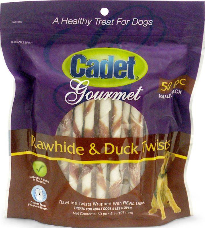 Cadet Gourmet Rawhide & Duck Twist Sticks - 50 Pack