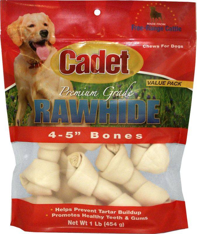 Cadet Rawhide Knotted Bone 4-5" Value Pack