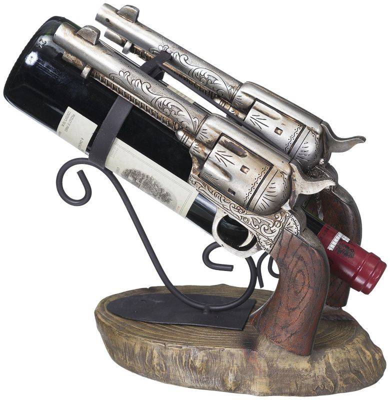 Double Pistol Wine Holder