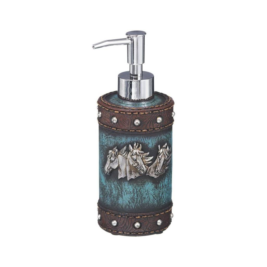 Gift Corral Horse Head and Blue Leather Soap Pump