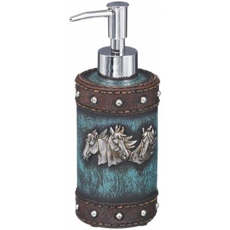 Gift Corral Horse Head and Blue Leather Soap Pump