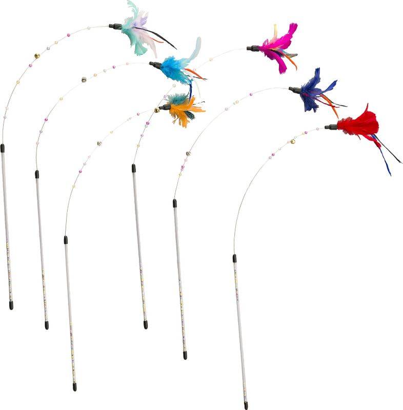 Ethical Cat Wire&Beads Teaser Wand - 6 Pack