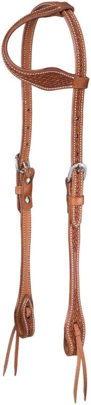 Tough1 Basketweave One Ear Headstall with Tie Ends
