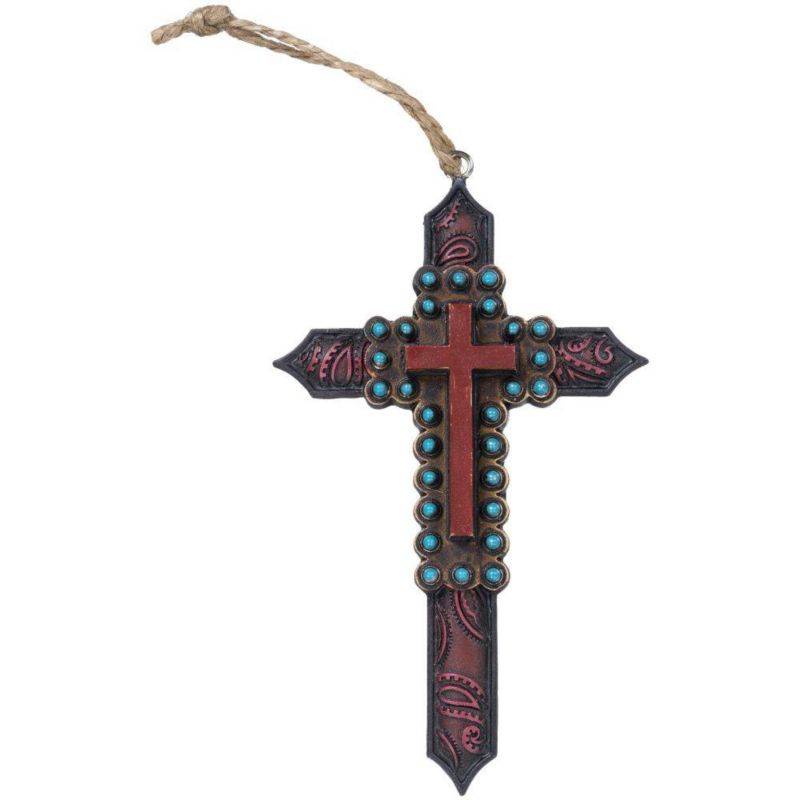 Gift Corral Paisley Cross and Turquoise Beads Ornament