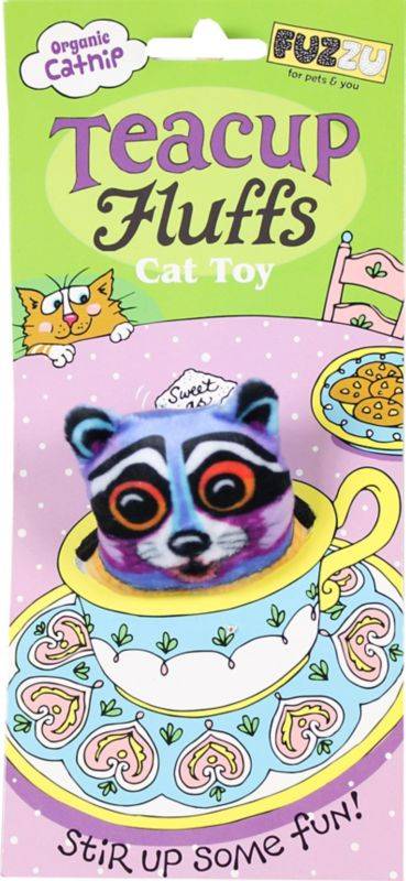 Raccoon Tea Cup Fluffs Series Catnip Toy