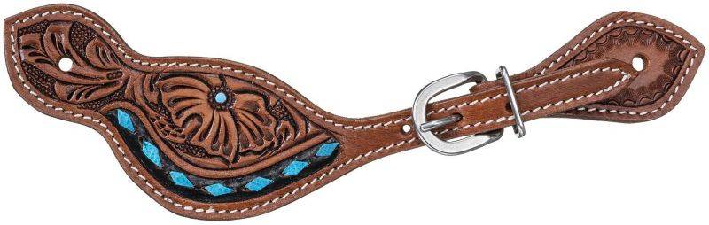 Tough1 Turquoise Buckstitch Spur Strap