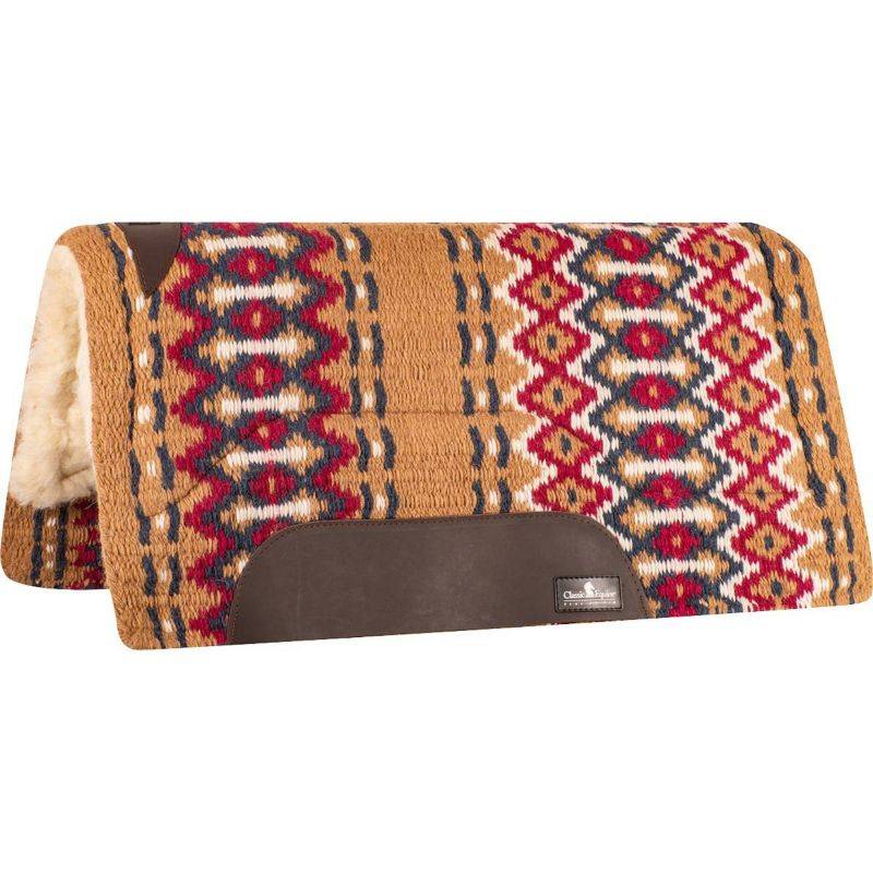 Classic Equine Sensorflex Wool Saddle Pad - 3/4 Inch Thick Coffee-Cream 32x34 Inch