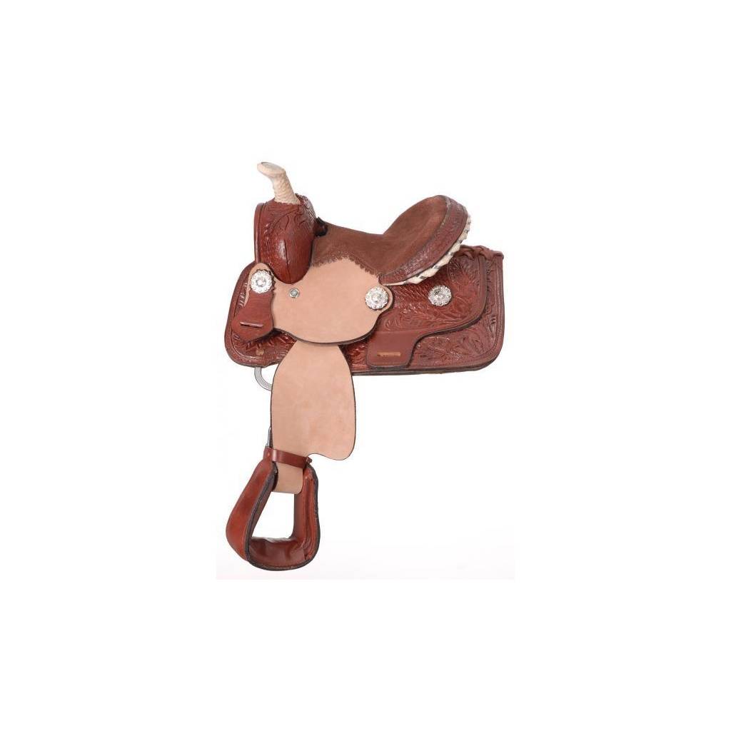 King Series Miniature Fully Carved Barrel Saddle Package