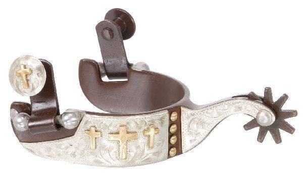 Kelly Silver Star Gold Triple Cross Kids Spurs