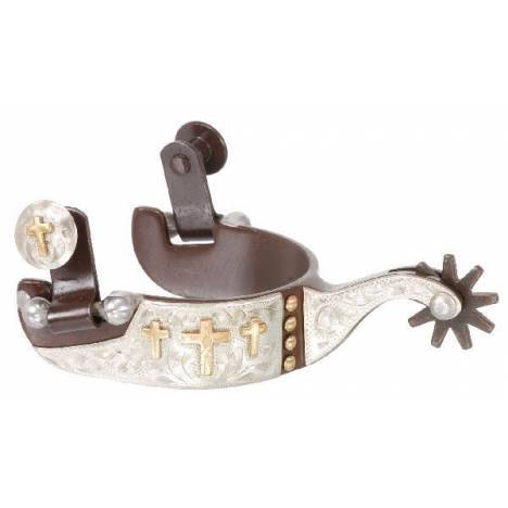 Kelly Silver Star Gold Triple Cross Kids Spurs