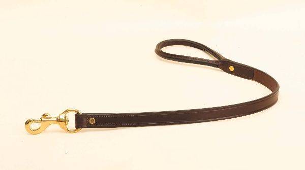 Tory Leather Plain Creased Leather Dog Leash With  Rolled Hand Hold