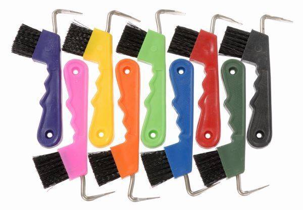 Tough1 E-Z Grip Hoof Pick Brush - 6 Pack