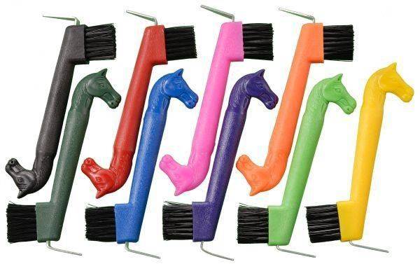 Tough1 Horsehead Hoof Pick Brush - 6 Pack