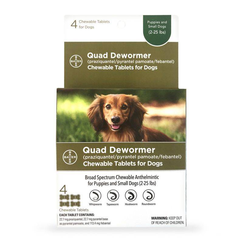 Bayer QUAD Dewormer Small Dog 4ct 22.7mg