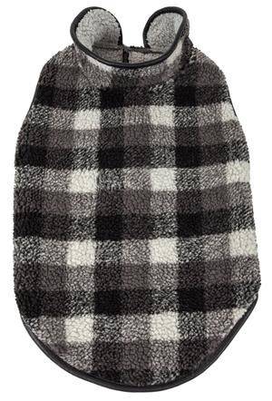 Pet Life Black Boxer Plaid Dog Coat Small