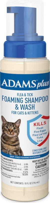 Adams Plus Flea And Tick Foaming Shampoo For Cat - Adams F&T Foam Shampoo Cat 10Oz