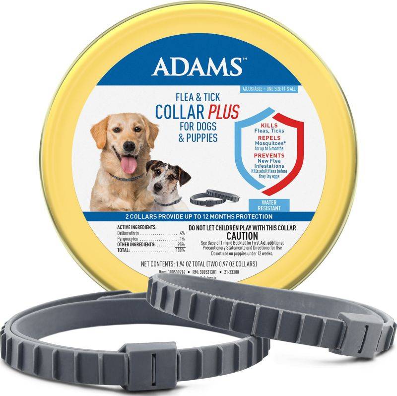 Adams Flea & Tick Collar Plus Dogs & Puppies - Adams F&T Collar Plus 2Pk 12