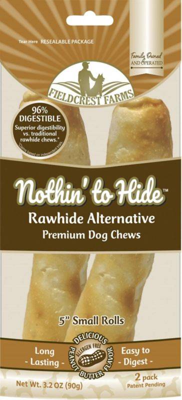 077531 Alternative Small Roll 5 in. Peanut Butter Natural Chew Dog Treats - Pack of 2