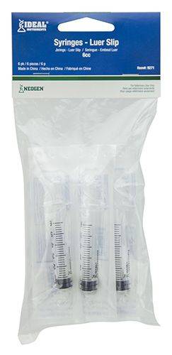 Ideal Disposable Luer Slip Syringe Pack