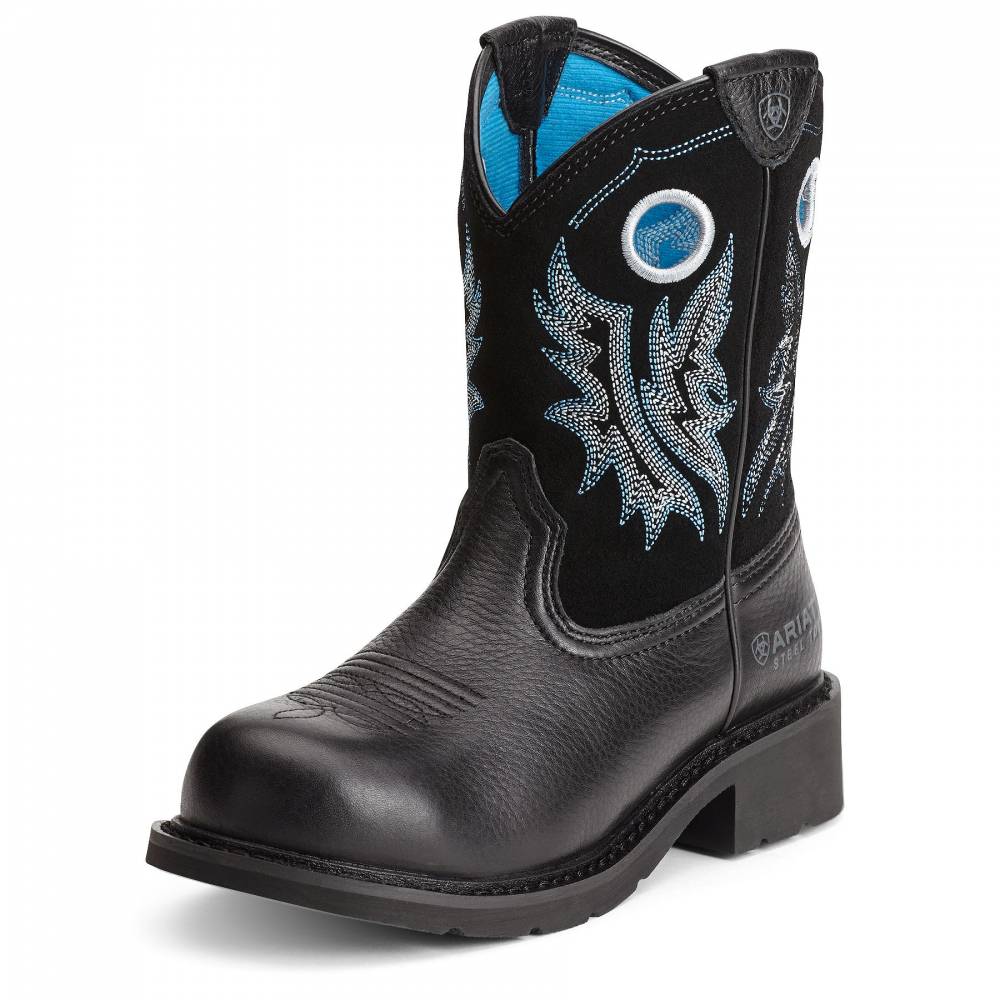 Ariat Ladies Fatbaby Steel Toe Boots - Black | HorseLoverZ