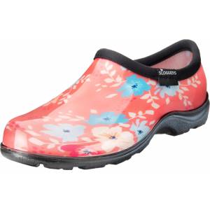 Sloggers Womens Waterproof Comfort Shoes - Floral Coral - 7