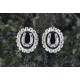 Finishing Touch Black Onyx Stone In Crystal Frame w/ Horseshoe Earrings