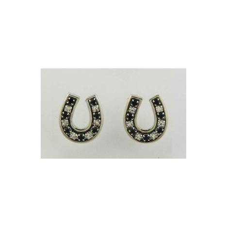 Finishing Touch Channel Horseshoe Earrings - Black