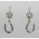 Finishing Touch Rondelle Earrings with  Horseshoe Charm - Euro Wire - Crystal